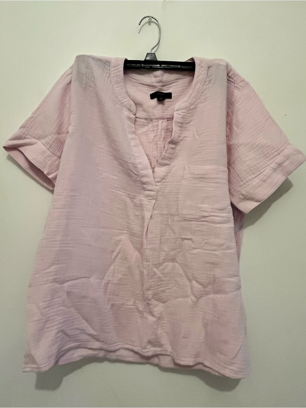 J. Crew Pale Pink Cotton Gauze Tunic Top